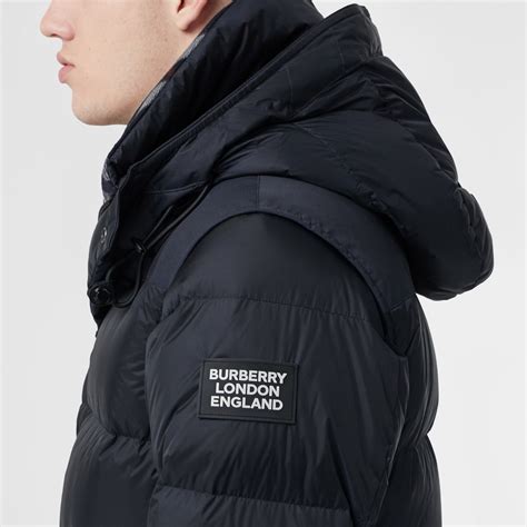 burberry men puffer jacket|puffer jacket with detachable sleeves.